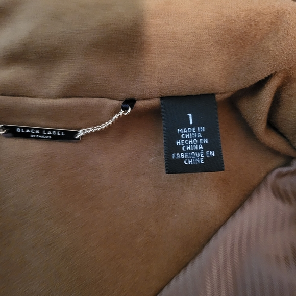 CHICO'S BLACK LABEL BROWN FAUX SUEDE VEST - Picture 5 of 8